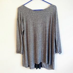 J Jill Gray Black Boat Neck Hi Low Stretchy Top Size Small